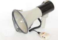 ЭМ-25сза(ч) ручной мегафон 25Вт (50Вт), сирена, запись/воспр 240 сек, Li аккумулятор, разъем 12В