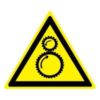 Знак безопасности W29 Возможно затягивание между вращающимися элементами