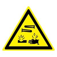 Знак безопасности W04 Едкие и коррозионные вещества