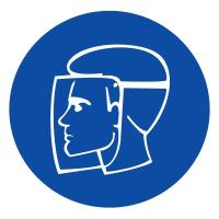 Знак M08 Работать в защитном щитке