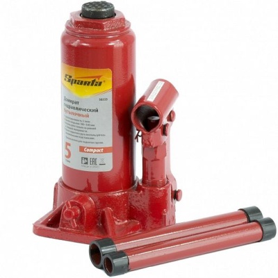 Домкрат гидравлический бутылочный, 5 т, h подъема 180-340 мм, Compact