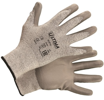 Перчатки из специального порезостойкого волокна (3) с ПУ покрытием ULT715 (кор144пары/уп12 пар)