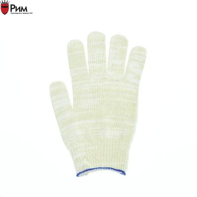 Перчатки хб ЛЮКС белые с ПВХ Точка, Волна, Протектор 10ый класс
