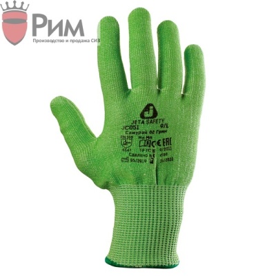 Перчатки трикотажные для защиты от порезов (5 класс) Jeta Safety Samurai JC051-C02 зеленые