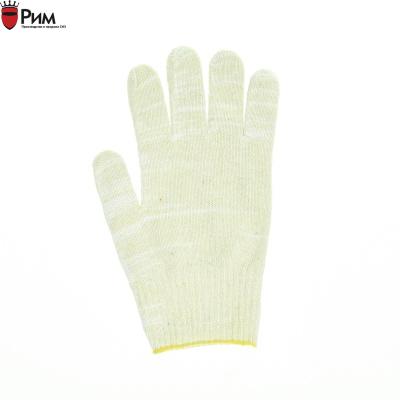 Перчатки хб ЛЮКС белые с ПВХ Точка, Волна, Протектор 10ый класс