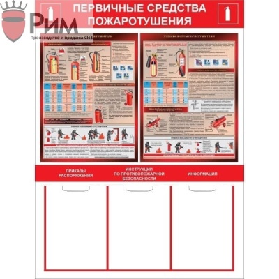 Стенд Первичные средства пожаротушения