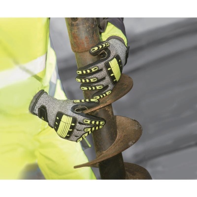 Перчатки трикотажные порезостойкие с двойным нитриловым покрытием EOS NOCUT VV910 DeltaPlus р.10/XL